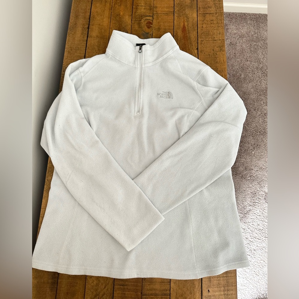 White Northface Quarter zip